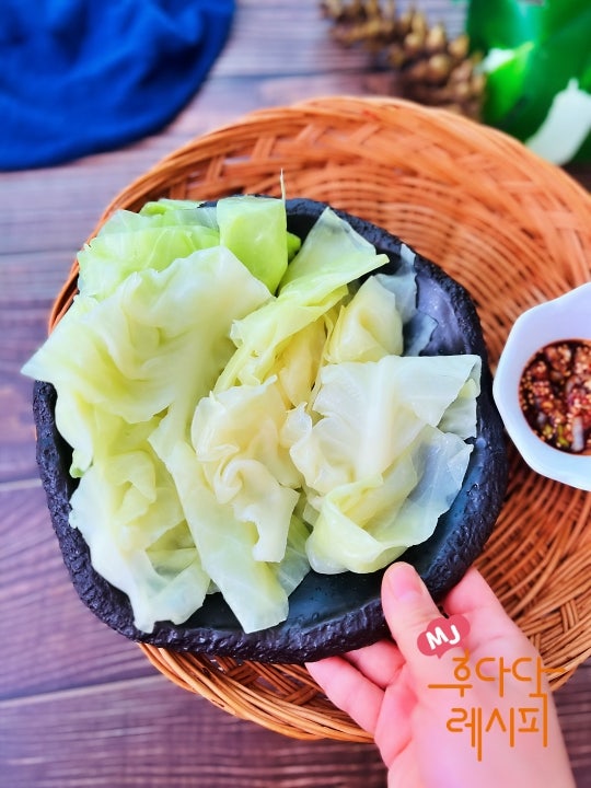 양배추 삶는법 양배추 찌는법 찌는시간 전자레인지 양배추찜 양배추쌈 양념장 : 네이버 블로그