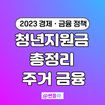  2023 청년지원금 주거금융분야 대출, 적금