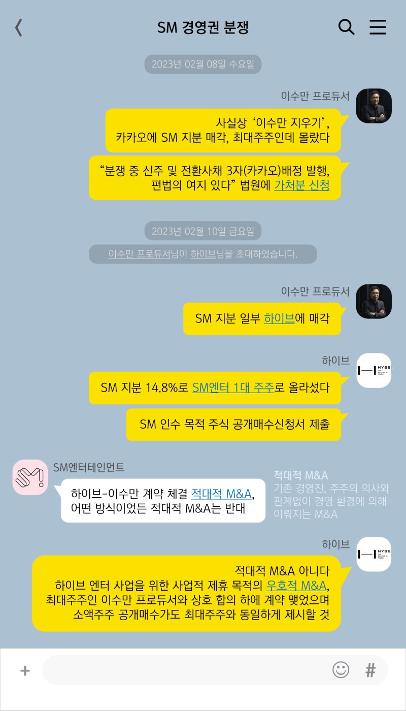 경제 뉴스 스크랩 | 23.02.23.(목) | SM, 연일 자사주 매입…하이브 