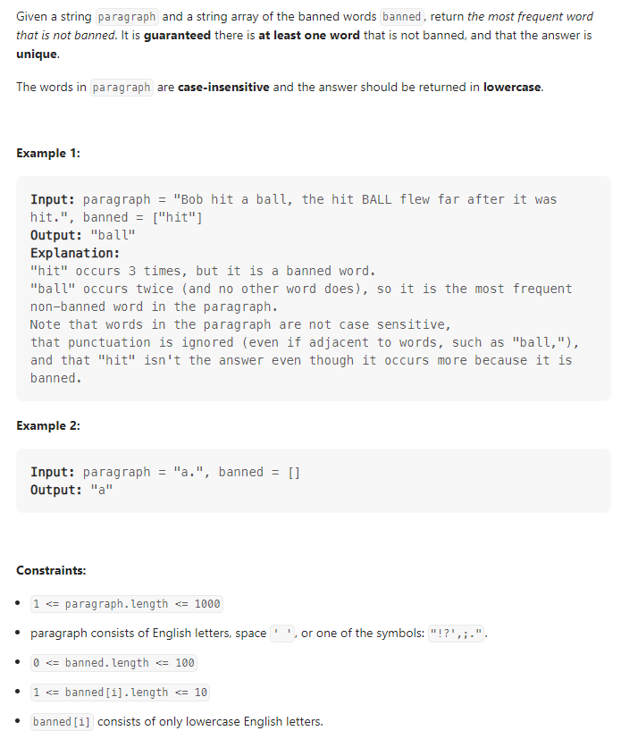  JAVA_Most Common Word_LeetCode 819
