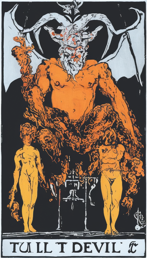 타로 카드 메이저 15번 악마(The Devil) 정방향 해석, 키워드, 시, 그림 #00301 타로 카드 메이저 15번 악마(The Devil) 정방향 해석, 키워드, 시, 그림 #00301