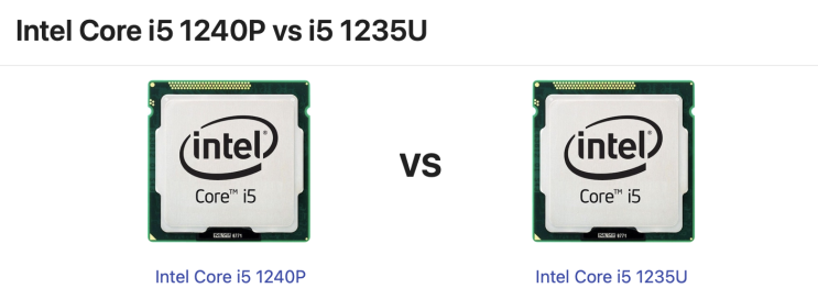  인텔 12세대 노트북 CPU i5-1240P vs i5-1235U  비교