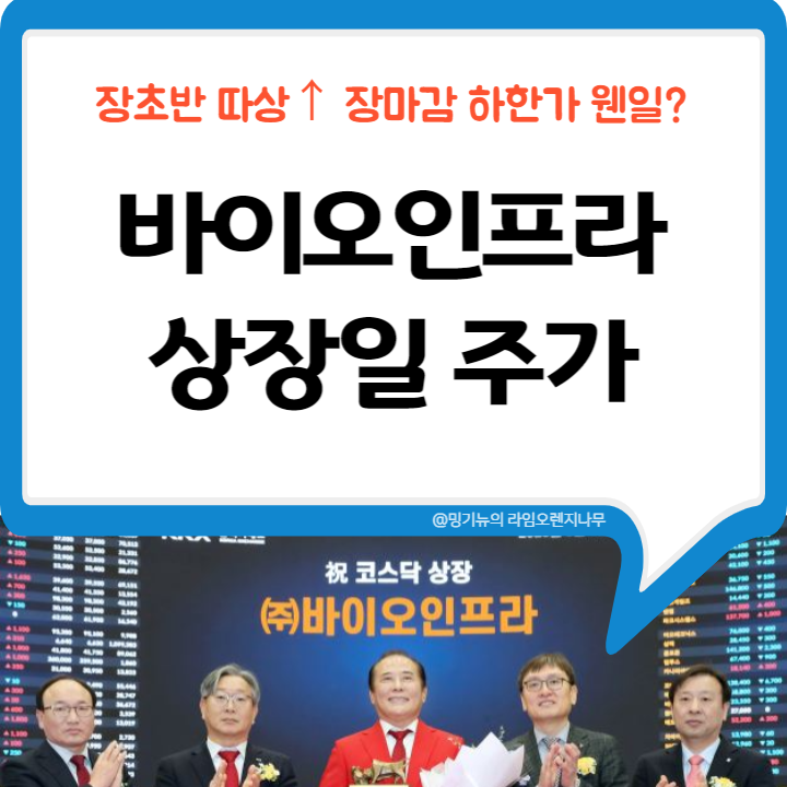  바이오인프라 상장일 따상 하한가 주가 웬일?