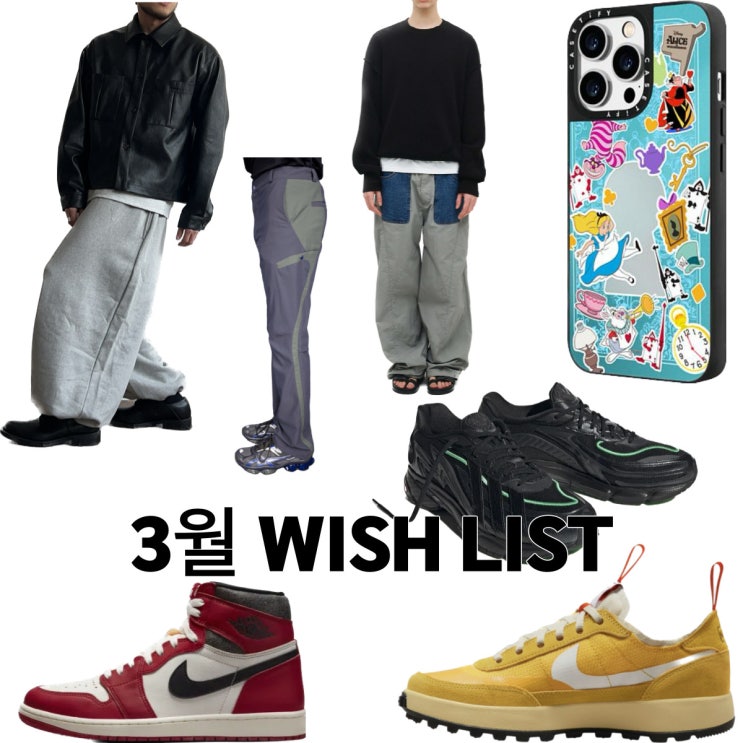 3월 위시 리스트 정리 wish list[아디다스, 나이키, 케이스티파이, 유스토리, 아식스X키코, 쿠어]