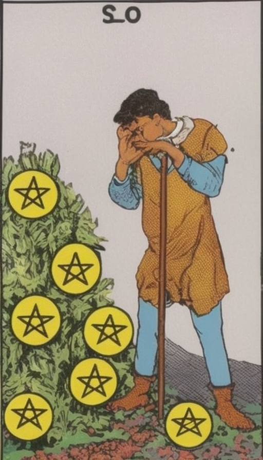 타로 카드 마이너 펜타클 7(Seven of Pentacles) 정방향 해석, 키워드, 시, 그림 #00314 타로 카드 마이너 펜타클 7(Seven of Pentacles) 정방향 해석, 키워드, 시, 그림 #00314