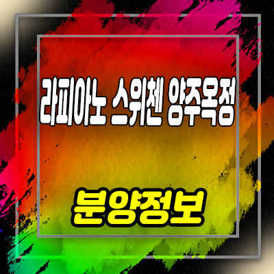  라피아노 스위첸 양주옥정 타운하우스 옥정지구 kcc건설 연립 단독주택 분양가 잔여호실 문의