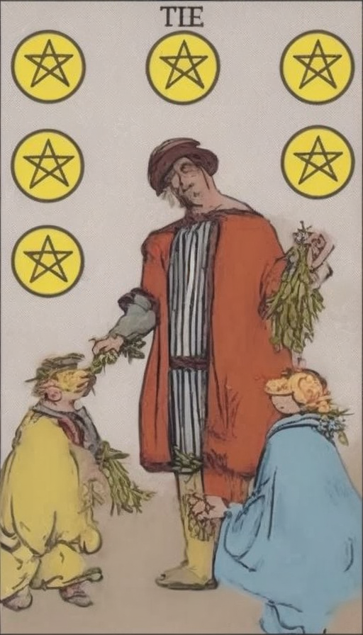 타로 카드 마이너 펜타클 6(Six of Pentacles) 정방향 해석, 키워드, 시, 그림 #00313 타로 카드 마이너 펜타클 6(Six of Pentacles) 정방향 해석, 키워드, 시, 그림 #00313
