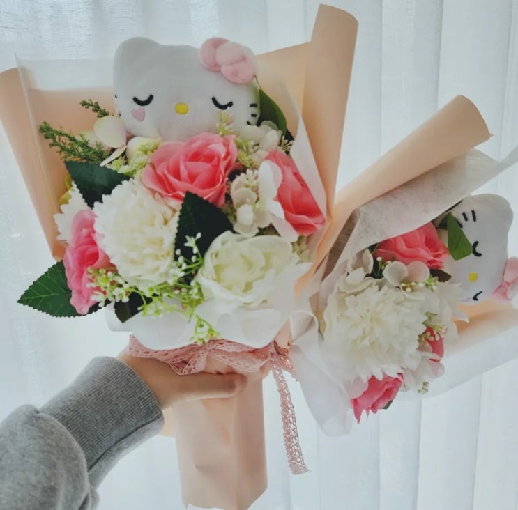  다이소 제품으로 인형 꽃다발 만들기 : 유치원 입학식 꽃다발