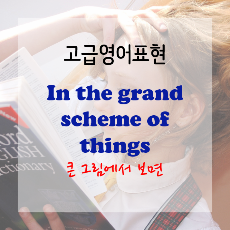  [고급영어표현] In the grand scheme of things ~큰 그림에서 보면