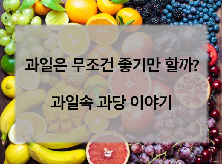  과일은 무조건 몸에 좋을까? 과일속 과당 이야기
