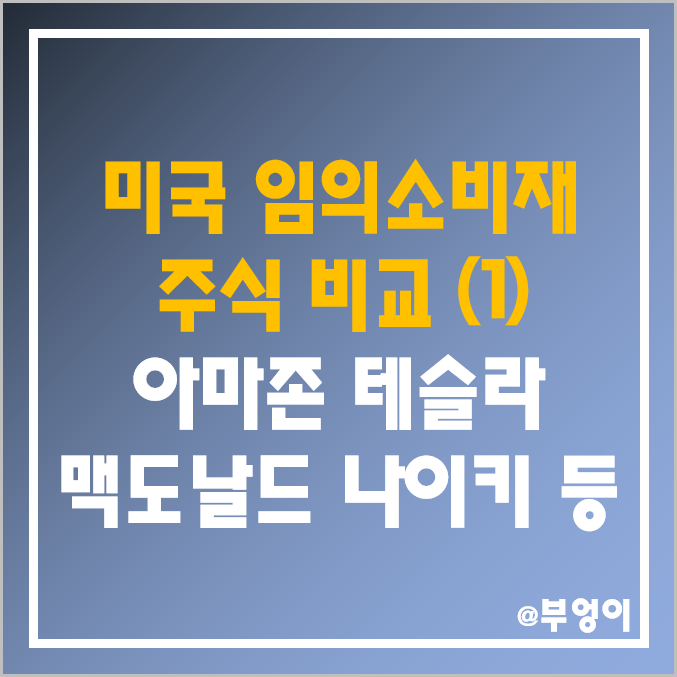 미국 임의소비재 관련주 비교 (1) : 아마존 테슬라 맥도날드 나이키 스타벅스 주식 등 주가 시가총액 PER PBR 목표가 배당금 배당 수익률 순위