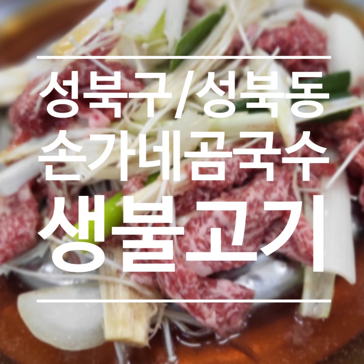  [성북구/성북동] 손가네곰국수
