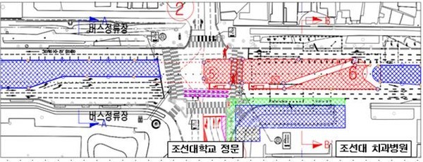  광주광역시, 7일부터 도시철도 2호선 조선대사거리 횡단공사 착공