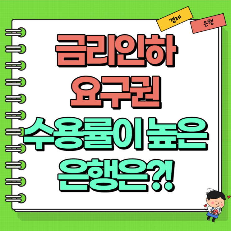  금리인하요구권 수용률 높은 은행 카드사는?! Ft. 농협 신한 하나 국민 우리