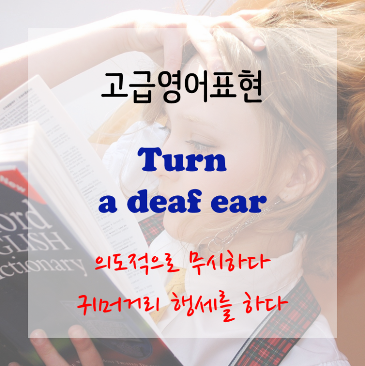  [고급영어표현] turn a deaf ear - (의도적으로) 무시하다 - 귀머거리인 척하다.