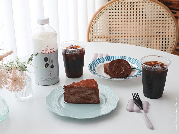  홈카페 아이스커피 할리스 1L 대용량 아메리카노로 간편하게