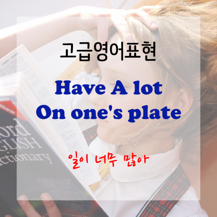  [고급영어표현] have a lot on one's plate - 일이 너무 많아