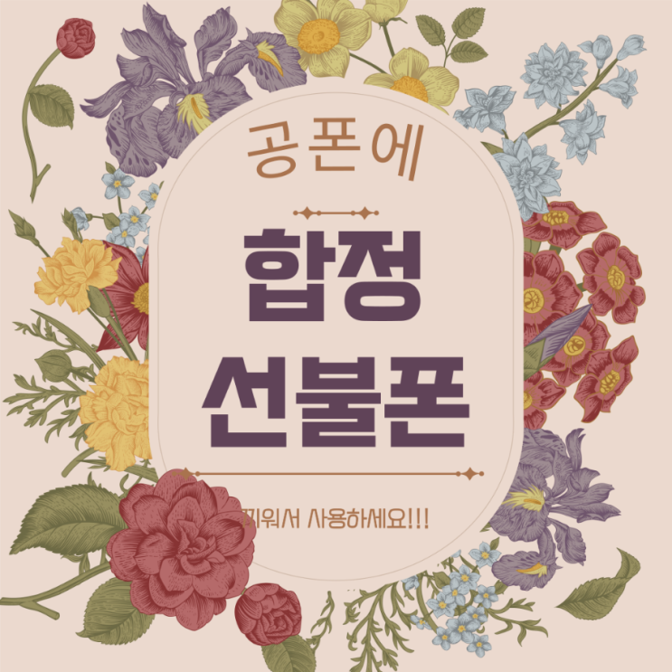  합정선불폰 공폰에 유심만 끼워서 개통하기!