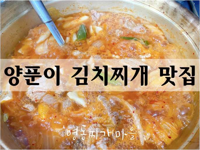  시원한 국물 푸짐한 건더기 김치찌개맛집 '명동찌개마을'