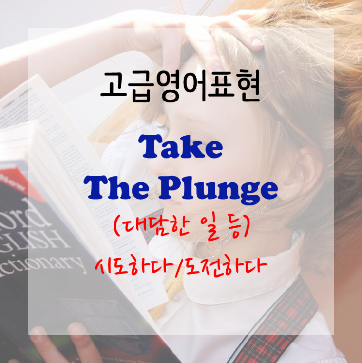  [고급영어표현] take the plunge - 도전하다, 위기를 감수하며 시도하다
