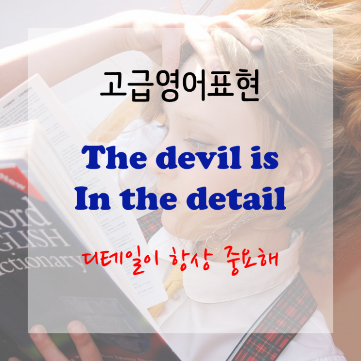 [고급영어표현] The devil is in the detail - 문제는 디테일에 있다.