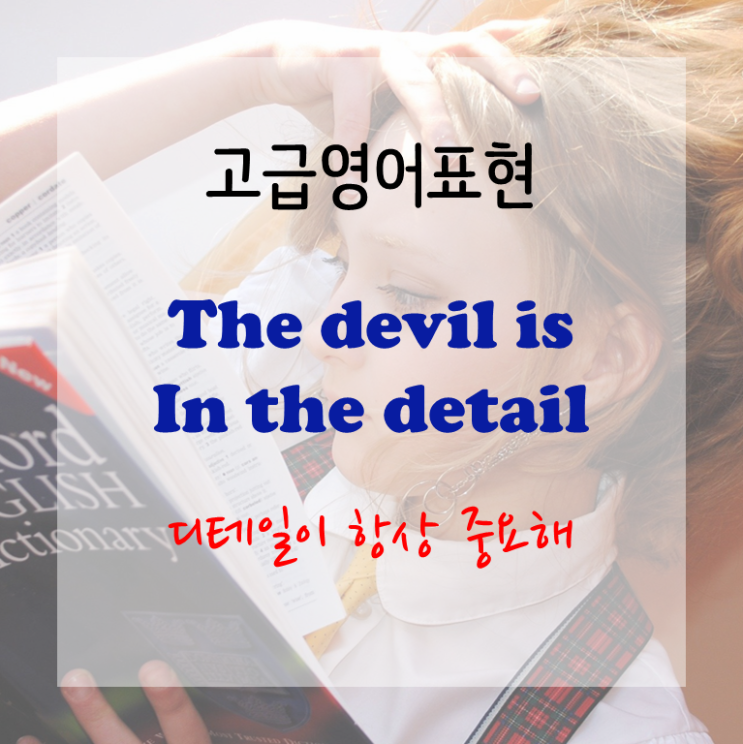  [고급영어표현] The devil is in the detail - 문제는 디테일에 있다.