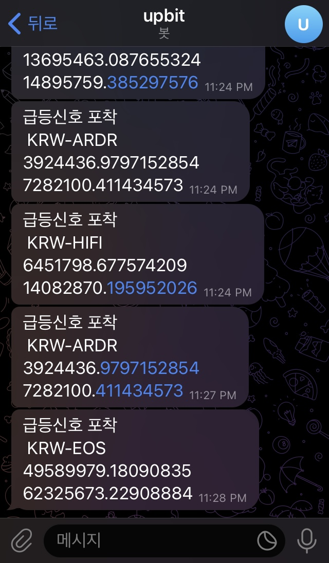  [업비트 자동매매] 230304. 거래금액 급증, 상승 포착 텔레그램