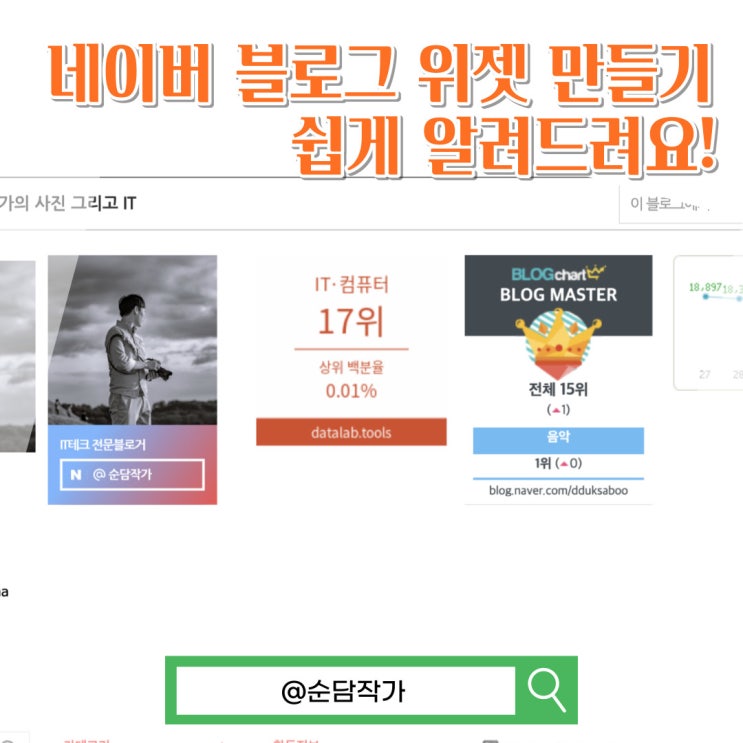  최신 버전 적용! 쉬운 홈페이지형 네이버 블로그 위젯 만들기, 블로그차트, 인플루언서 네임카드 넣어 꾸미기