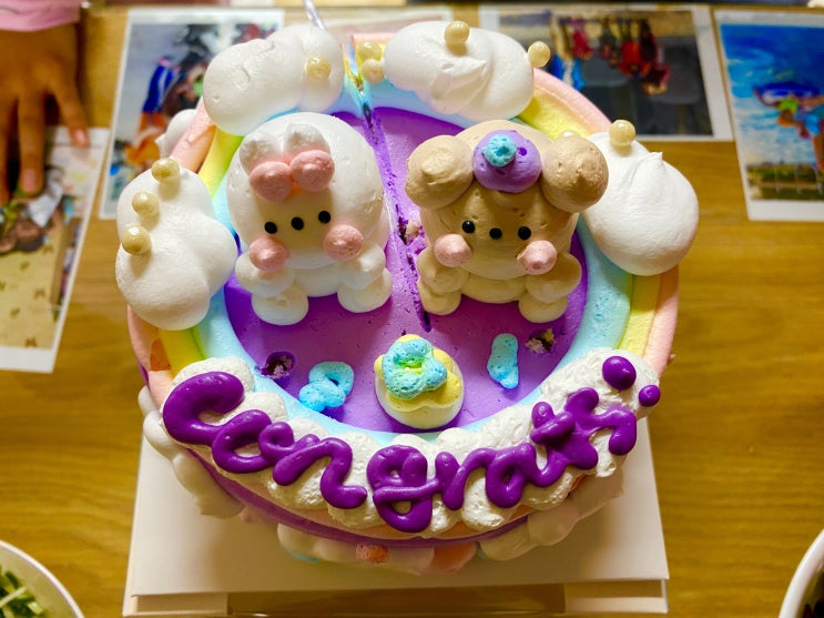  천호 현대백화점 맛집 해피베어데이 천호점 아이들 생일 레터링 케이크