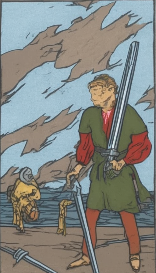 타로 카드 마이너 소드 5(Five of Swords) 정방향 해석, 키워드, 시, 그림 #00326 타로 카드 마이너 소드 5(Five of Swords) 정방향 해석, 키워드, 시, 그림 #00326