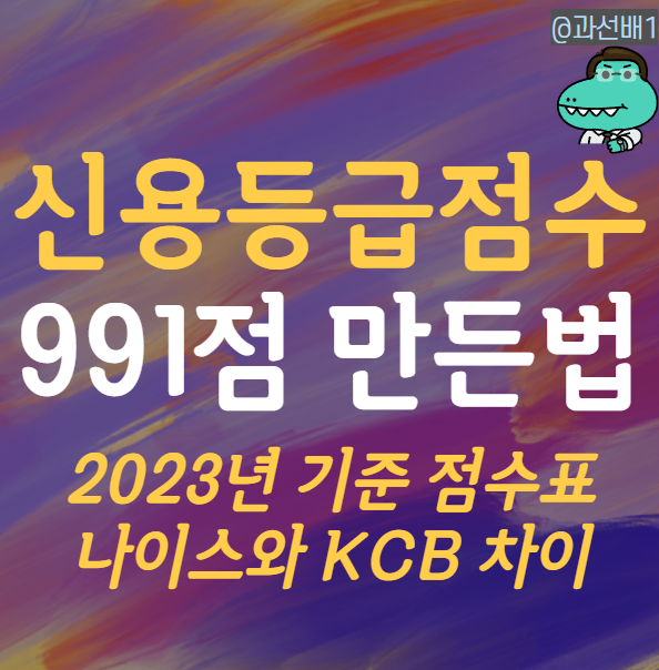  신용등급 점수표 991점 달성한 방법 (ft. 나이스, KCB)