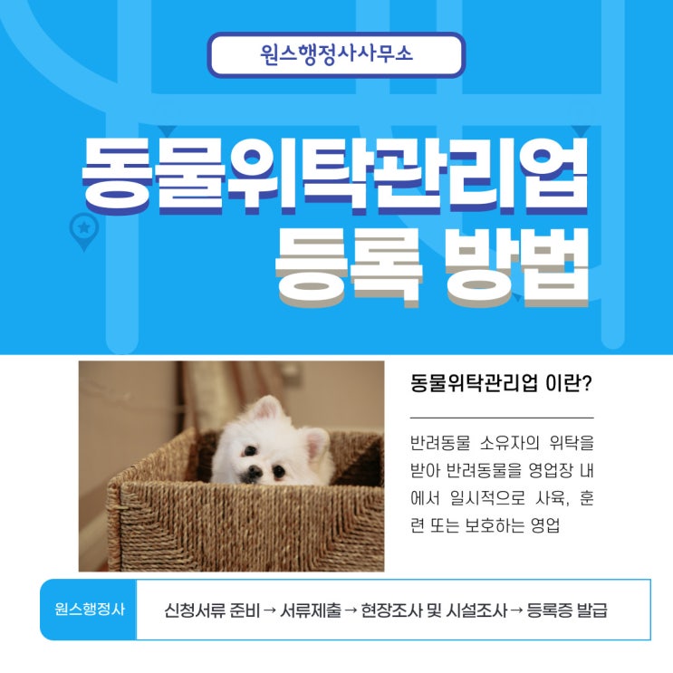  애견유치원 창업 등, 동물위탁관리업 등록방법