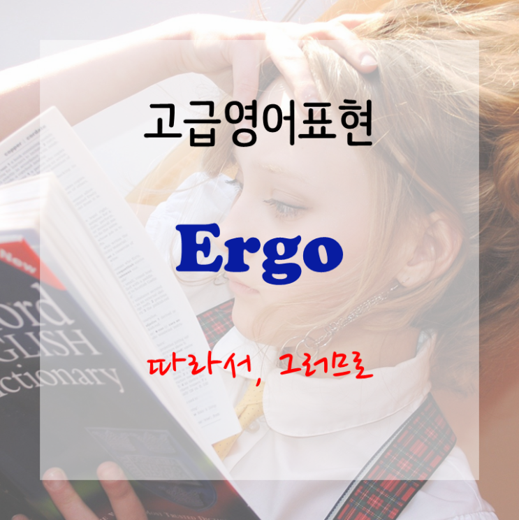 [고급영어표현] Ergo - 따라서