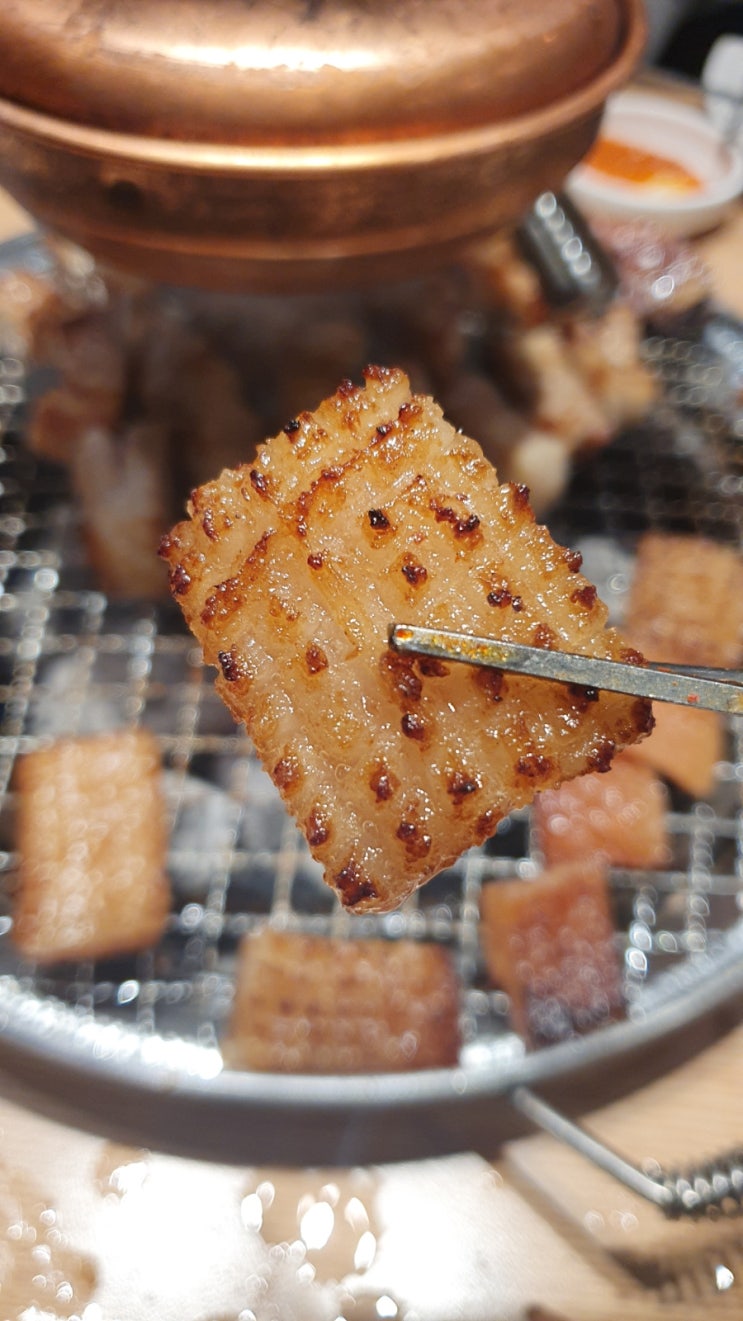  계룡 명륜진사갈비 리뉴얼 후 첫방문 후기(양념숯불갈비와 돼지껍데기 맛집)
