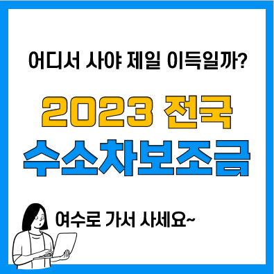 2023년 수소차 보조금 차종별(넥쏘, 엑시언트)지역별(서울, 대전, 대구, 부산 등) 현황