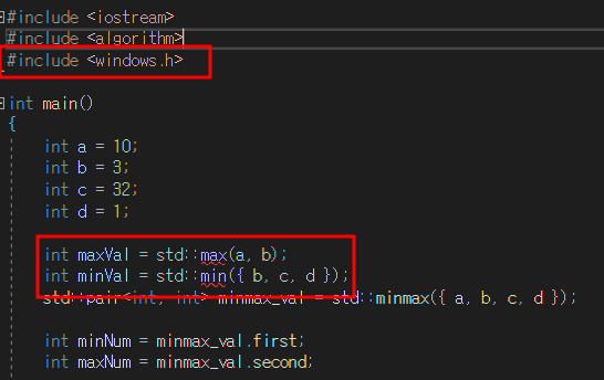 [C++] min, max, min_element, max_element 사용법 총정리