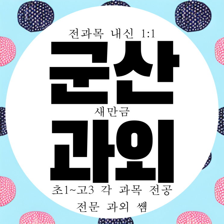  군산 새만금 과외 고등 중학생 영어 수학 과외 영수 과학 국어 전과목 새만금초