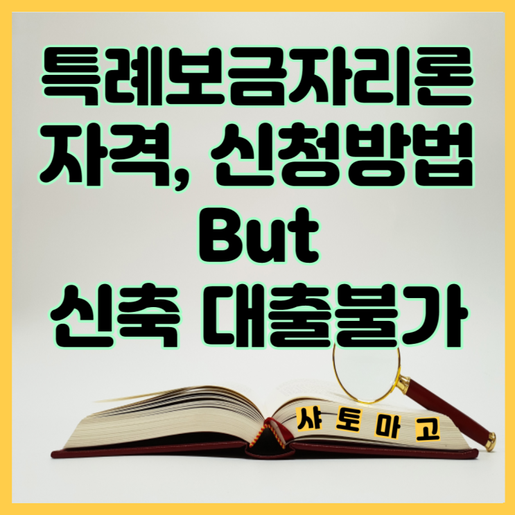  특례보금자리론 자격, 신청방법 그런데 신축 아파트 대출 불가