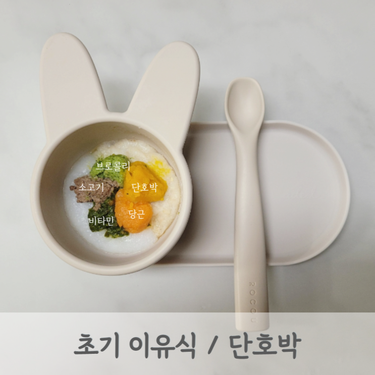  [초기이유식] 단호박 미음 레시피 (단호박 큐브, 단호박 토핑, 베이비무브)