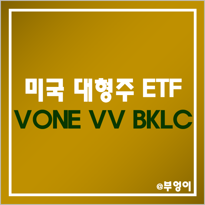 미국 대형주 ETF 비교 - VONE, VV, BKLC 주가 및 배당 수익률 미국 대형주 ETF 비교 - VONE, VV, BKLC 주가 및 배당 수익률