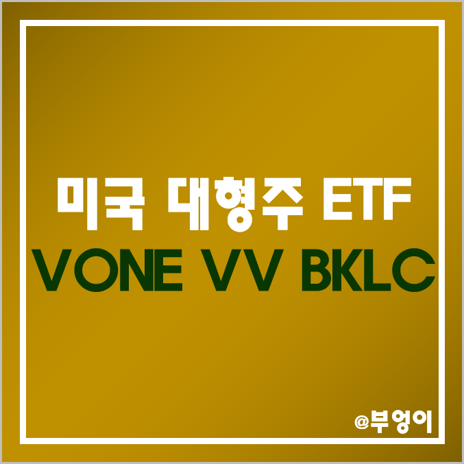 미국 대형주 ETF 비교 - VONE, VV, BKLC 주가 및 배당 수익률