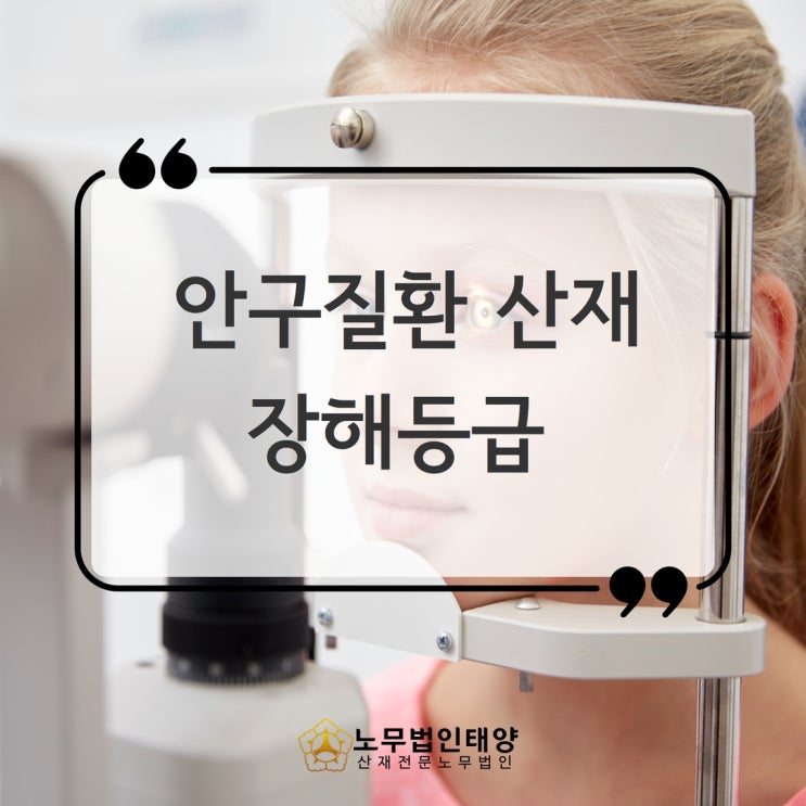  안구 질환 산재, 눈 질병 장해등급 알아봅시다, 수원노무사