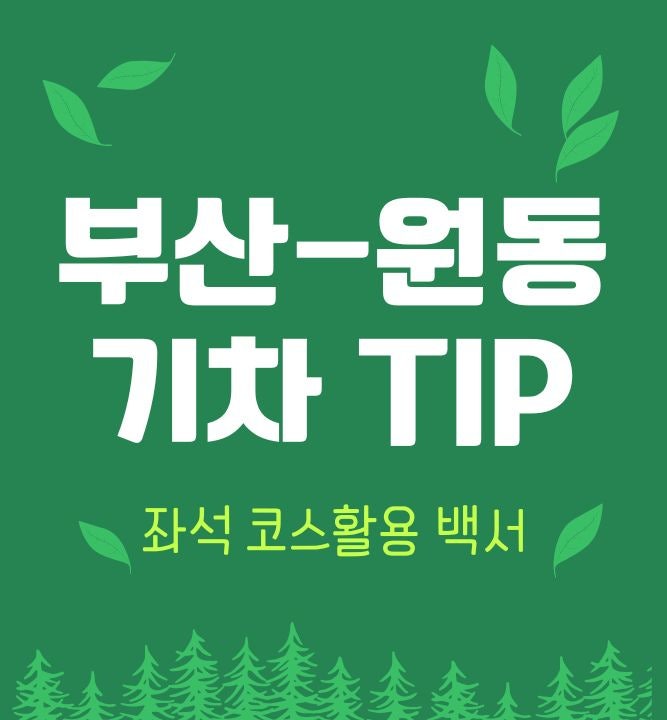  부산역~원동역 기차 자리선택 tip   뚜벅이 좌석매진 시 기차이용법