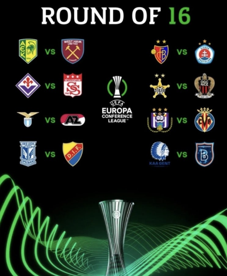 UECL 2022-23 UEFA 유로파 컨퍼런스 16강 1차전 7경기 승무패용 참고자료 UECL 2022-23 UEFA 유로파 컨퍼런스 16강 1차전 7경기 승무패용 참고자료