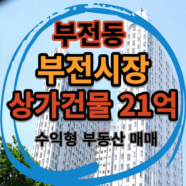  부산 부산진구 부전동 상가건물 매매, 부전시장, 월세 받는 수익형 부동산 매매