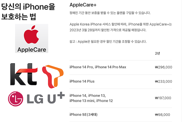 아이폰14 PRO MAX 보험 애케플/통신사 어떤걸 가입해야할까 파손/분실 액정, 배터리교체 본인부....