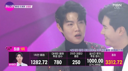 우승 <b>손태진</b> 2위 <b>신성</b> 3위 민수현 4위 김중연 5위 박민수 6위... 
