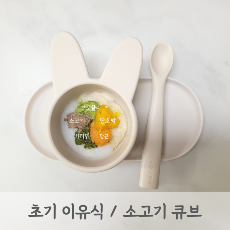[초기이유식] 소고기큐브 만들기 (토핑이유식, 우둔살 다짐육, 베이비무브)