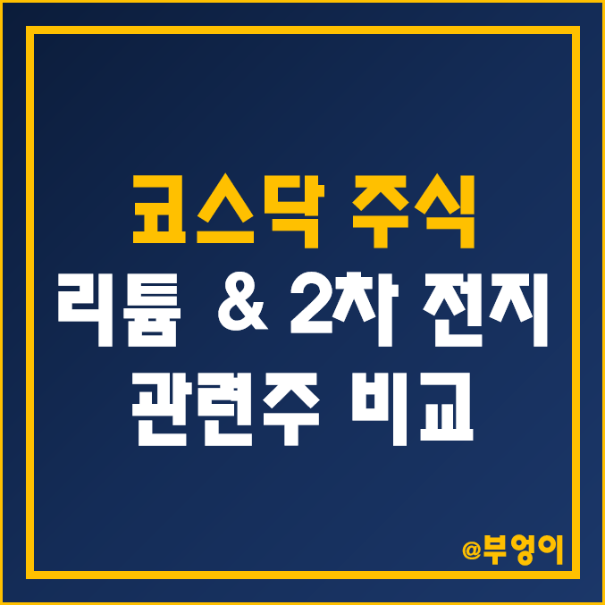 국내 코스닥 2차 전지 및 리튬 관련주 비교 : 에코프로 천보 성일하이텍 미래나노텍 강원에너지 하이드로리튬 대보마그네틱 새빗켐 포스코엠텍 주식 주가 배당금 시가총액 순위 국내 코스닥 2차 전지 및 리튬 관련주 비교 : 에코프로 천보 성일하이텍 미래나노텍 강원에너지 하이드로리튬 대보마그네틱 새빗켐 포스코엠텍 주식 주가 배당금 시가총액 순위