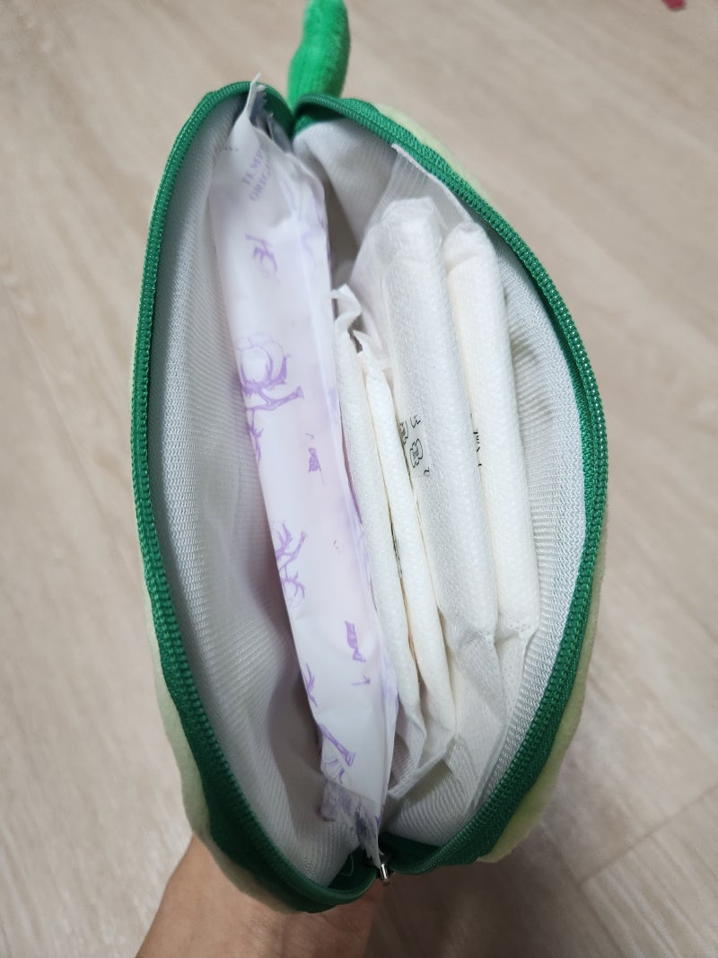 탐폰(템포)파우치, 생리대 파우치(지만 다이소 야채필통) 후기